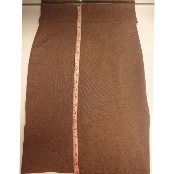 NWOT Heather Brown LABIJOU Bodycon Pencil Skirt S High Waist Stretch Midi / Knee - Picture 4 of 9